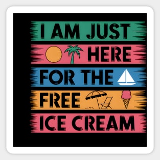 Just Here For The Ice Cream Sticker